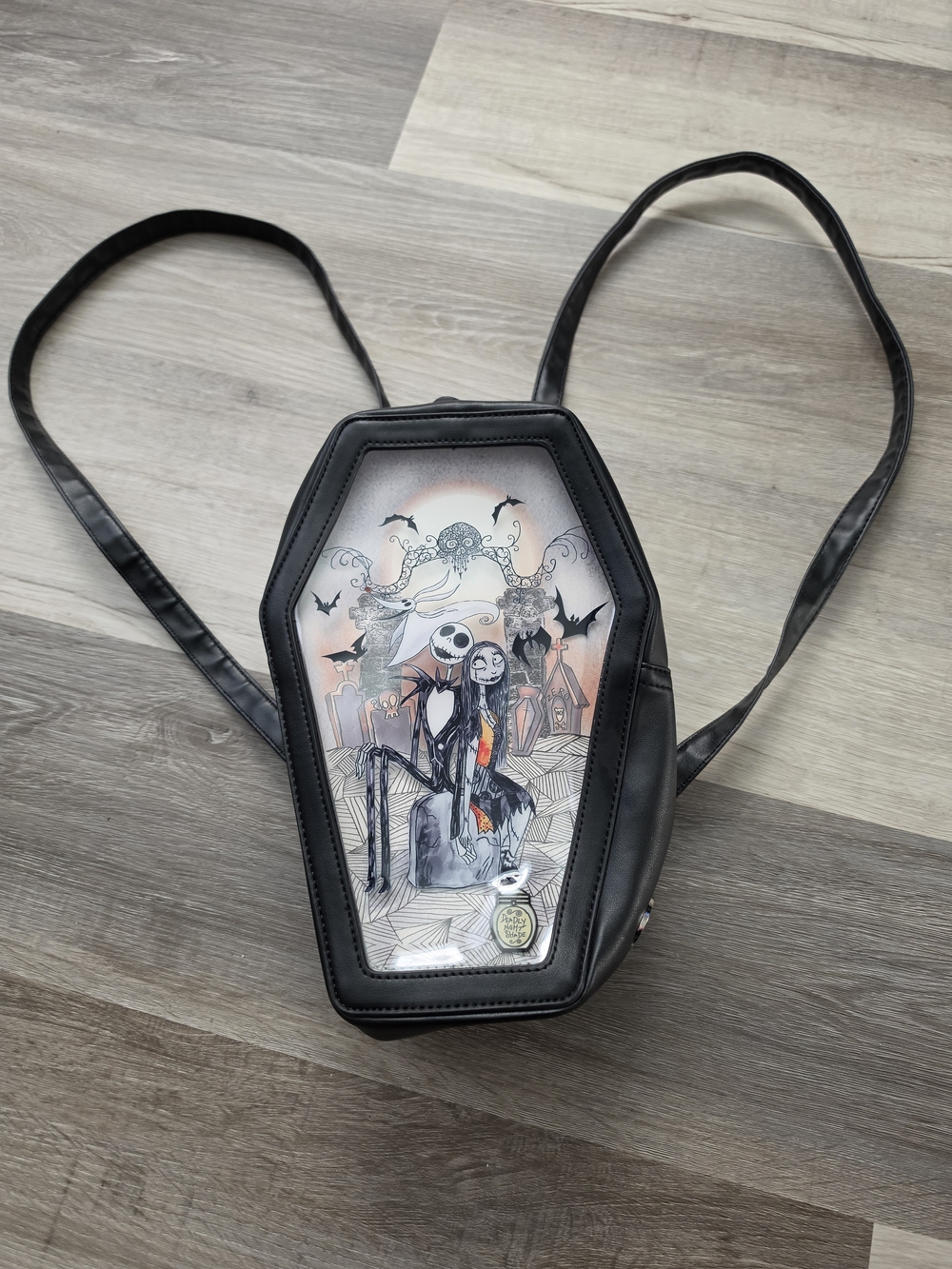 Disney Black Coffin Backpack with Nightmare Before Christmas Art